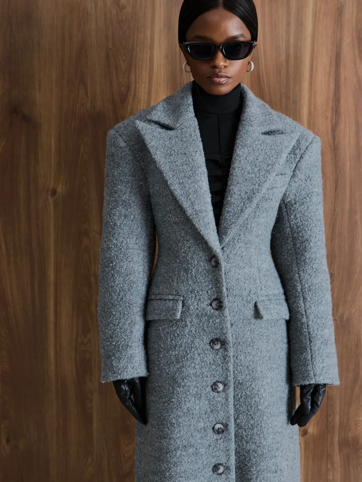 Пальто однобортное приталенное Grey