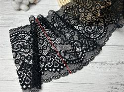 Кружево ЭЛАСТИЧНОЕ черное 19 см