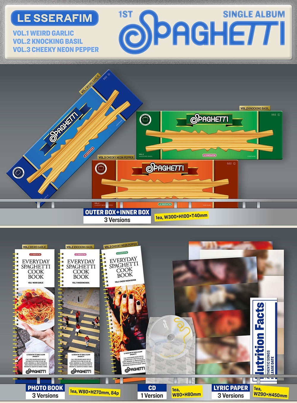 Альбом LE SSERAFIM - 1st Single Album SPAGHETTI