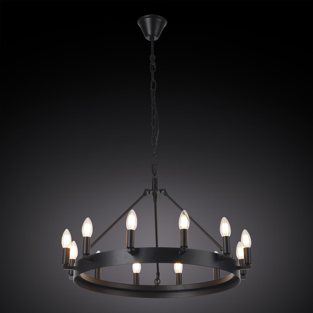 Citilux Смитсон CL470112 Люстра замковая подвесная Чёрная