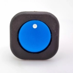 Выключатель клавишный круглый 250V 6А (2с) под винт ON-OFF синий (+провода 15 см с НШВИ)