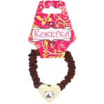 Резинка для волос 1шт «Франка», цвет коричневый, серце микс, d-5,5см