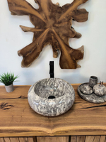 Раковина из мрамора Donut Doreng Grey DM-65869 40х40х15 из натурального камня