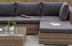 "Лунго" модуль диванный прямой с подушками, цвет соломенный