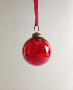 ZARA HOME ЕЛОЧНОЕ ИГРУШКА В ФОРМЕ ШАРА, КРАСНЫЙ