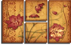 Модульная картина "Цветы. Живопись"