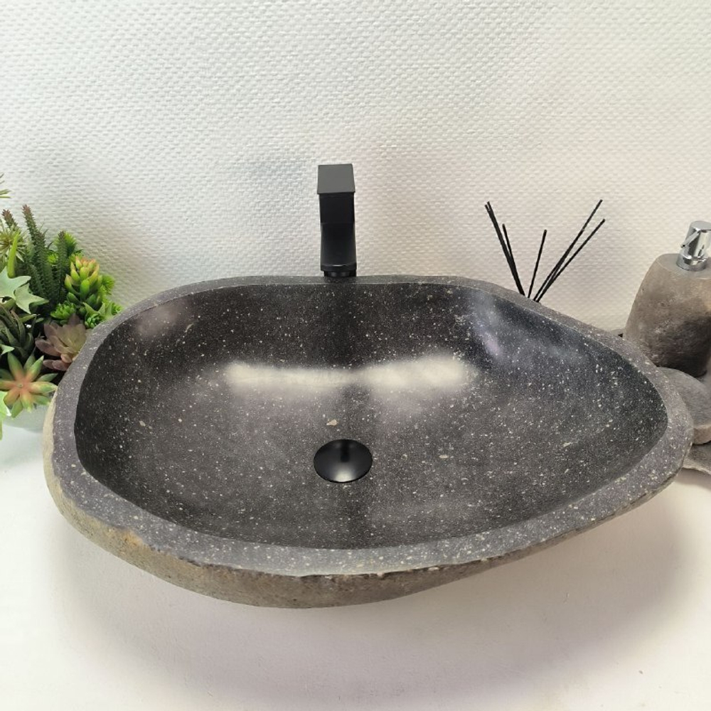 Каменная раковина из речного камня RS-63510 (63*37*16) 0124