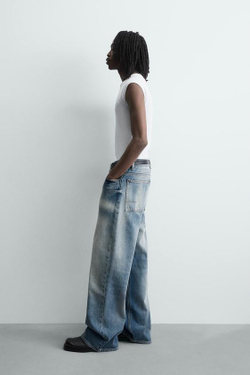 ZARA ДЖИНСЫ FLARE FIT, СИНИЙ