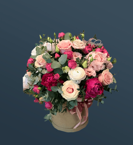 Букет в шляпной коробке Грезы о Любимых