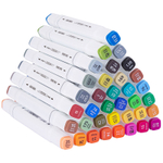 Набор маркеров для скетчинга DELI, двухсторонний 1/7 мм, 36 цветов, пластиковая коробка