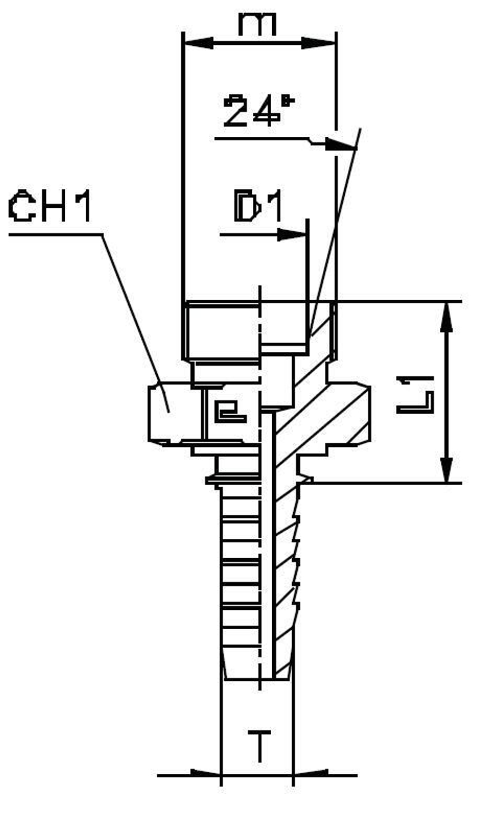 Фитинг DN 12 DKO-S (Ш) 24x1.5 16