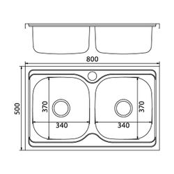 Мойка 60х80 (0,6) 2-х чаш