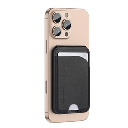 Магнитная подставка картхолдер черного цвета от Dux Ducis, серия Neva Series Magnetic Wallet Stand