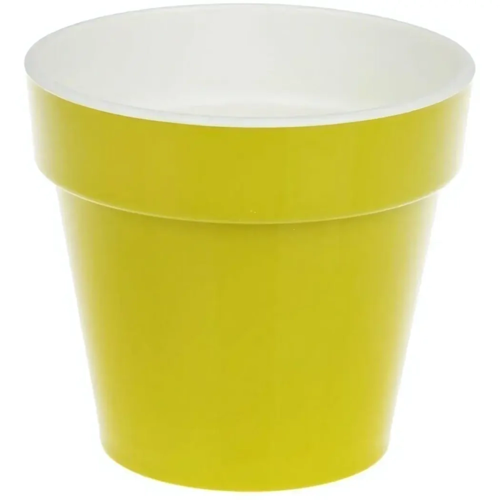 Кашпо для цветов пластиковое 1л «Порто» со вставкой фисташковый