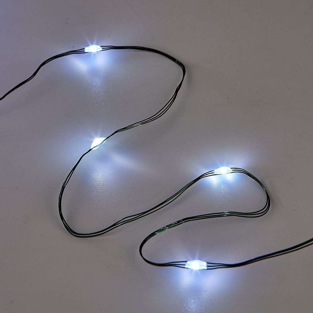 ULD-S20000-2000-DGA WHITE IP20 DEW Гирлянда светодиодная Роса. 200м. 2000 светодиодов. Белый свет. Провод зеленый. ТМ Uniel