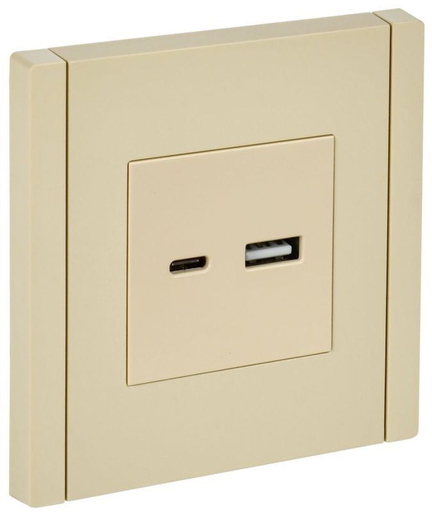 Розетка USB A+C 3.1А FORTE&amp;PIANO FP450 ваниль IEK FP-U22-D31-K10