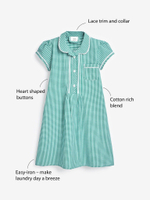 Платье школьное для девочки Next 946-565, Зеленый, Белый