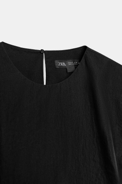 ZARA ТОП С БАСКОЙ БЕЗ РУКАВОВ — ZW COLLECTION, ЧЕРНЫЙ