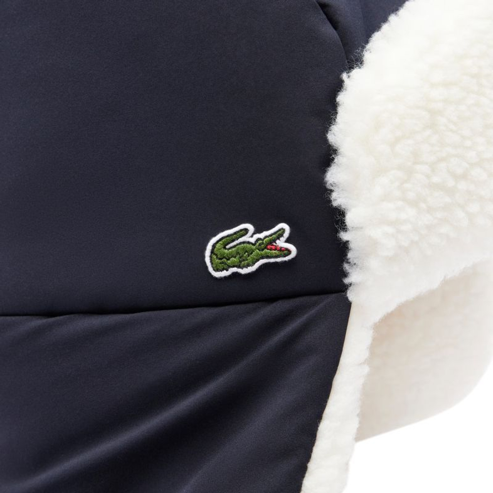Шапка зимняя Lacoste Fleece Lined Water-Repellent - navy blue/white