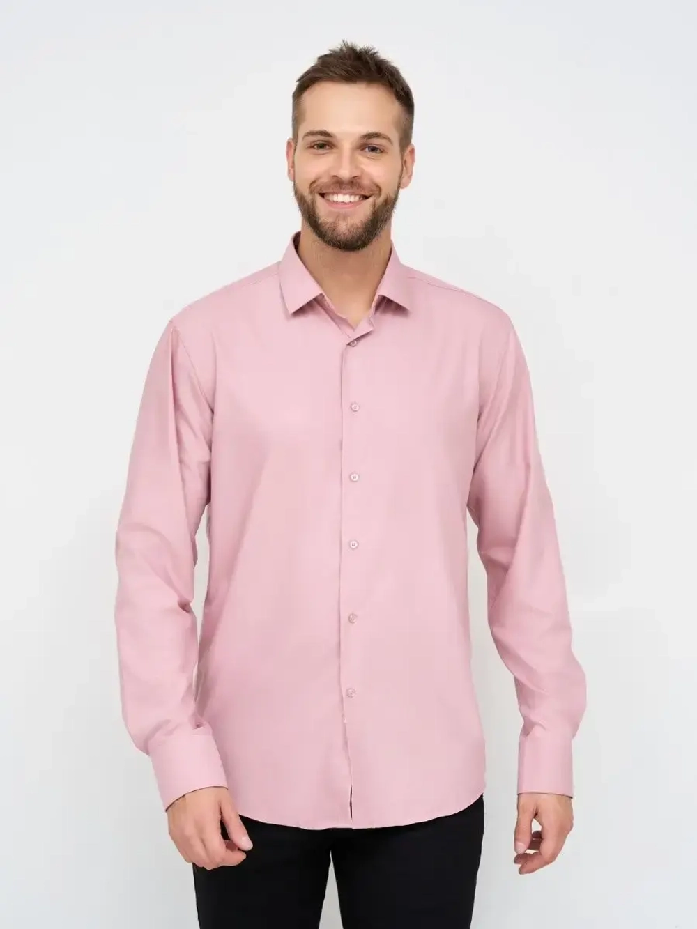 Рубашка классическая с длинным рукавом приталенная