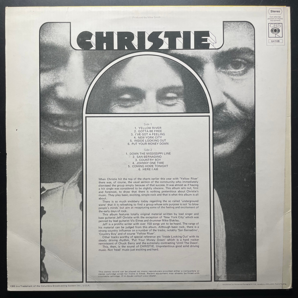 Christie - Christie Featuring San Bernadino And Yellow River (Англия 1970г.)