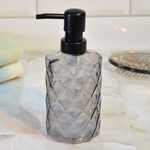 Дозатор для жидкого мыла 330мл "Crystalite", стекло, цвет серый