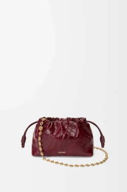Loewe Сумка-мини Flamenco с имититацией рыбы-миксины, бургунди