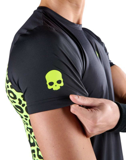 Мужская теннисная футболка Hydrogen Panther Tech T-Shirt - black/yellow fluo