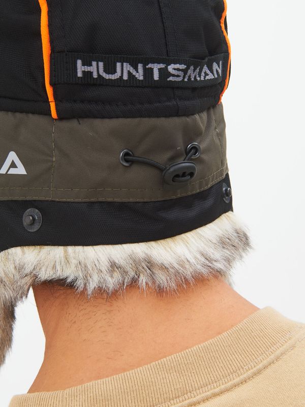 Шапка ушанка зимняя Siberia ткань Breathable цвет Хаки/Черный иск. мех Волк