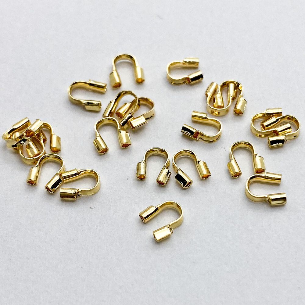 Протекторы (защита) для тросика, цвет золото, размер 5 мм, цена за 2 шт