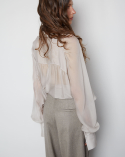 Брюки с защипами из шерсти Стелла Маккартни серо-бежевый