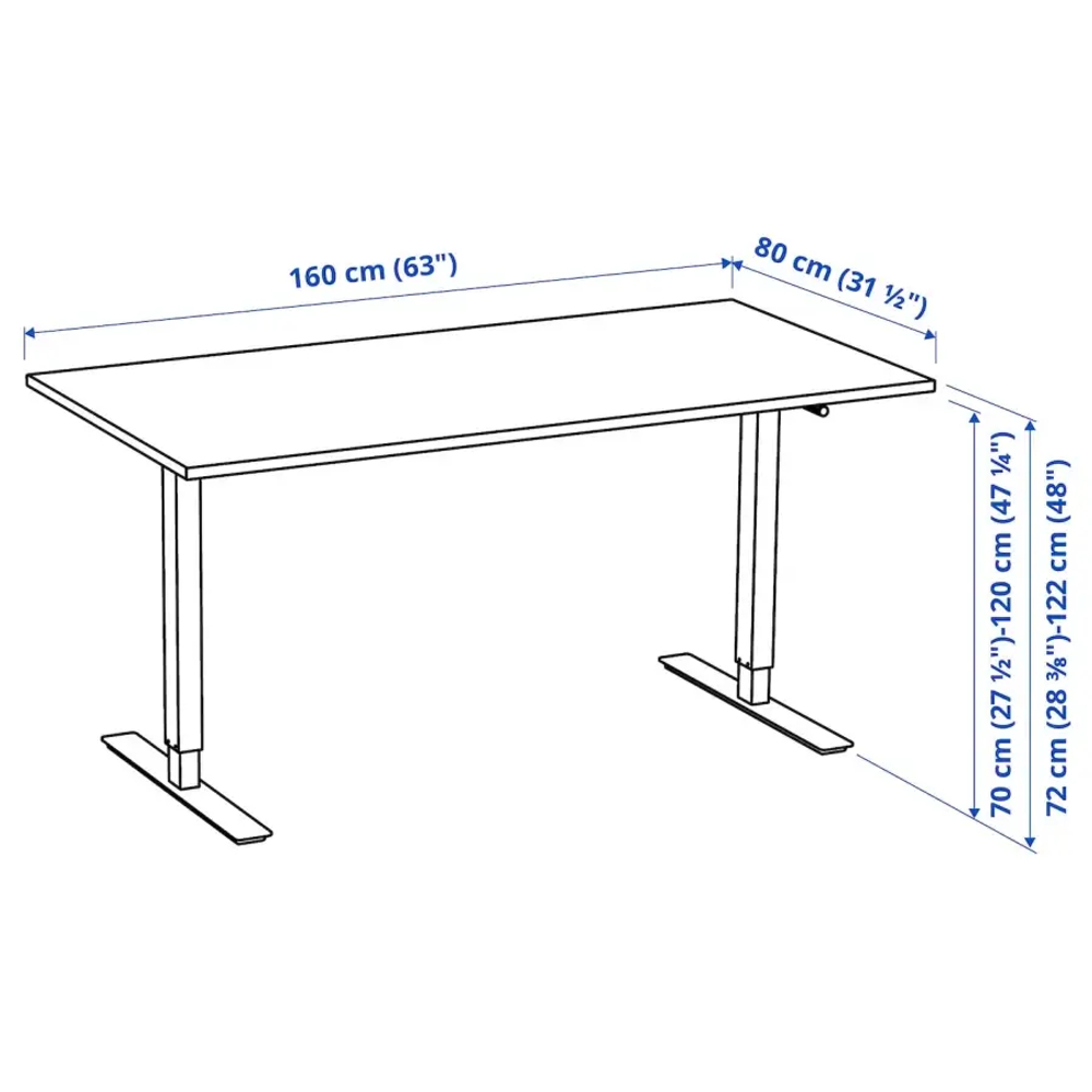 Письменный стол  - IKEA TROTTEN  /ТРОТТЕН ИКЕА, 160х80  см, белый