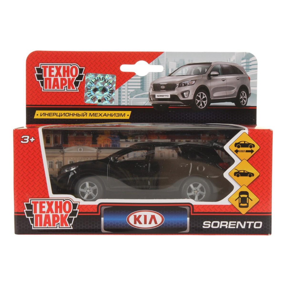 Модель ин. мет. "Kia Sorento Prime" 12см. черный,откр.дв.багаж.коробка SB-17-75-KS-N(BL)-WB (Технопарк)