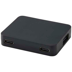 Gaia 4-портовый USB-концентратор с выходом USB-A и Type-C и двойным входом — изготовлен из переработанного пластика