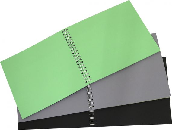 Скетчпад А5 168х195 мм, 48 л, блок - чёрная, серая, зелёная 120 г/м2, арт. 51529