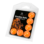 Набор из 6 шариков с массажным маслом с разогревающим эффектом Secret Play Brazilian Balls