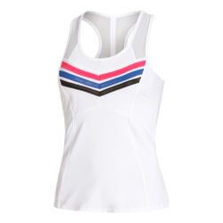 Женская теннисная майка Lucky in Love Shadow Play Racerback Tank Top Women - White