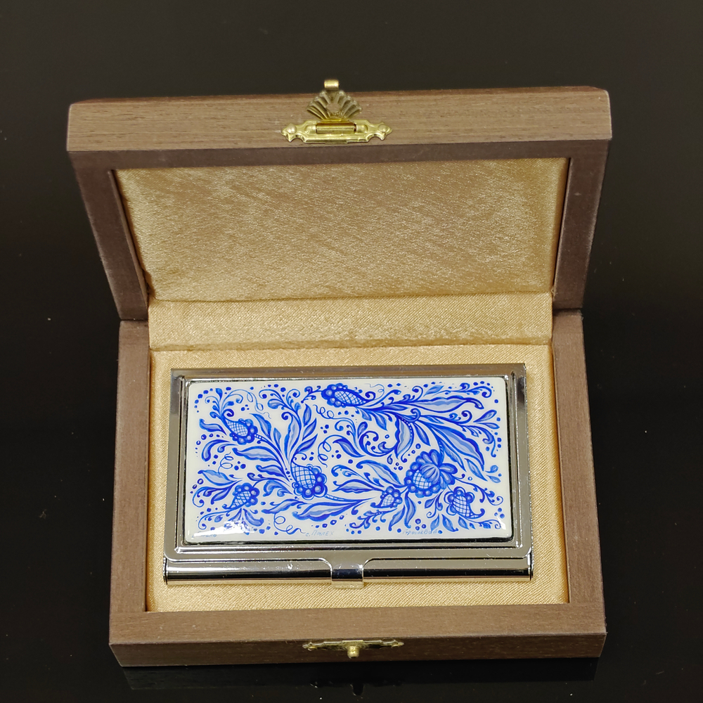 Визитница "Гжельские мотивы" (роспись Палех)