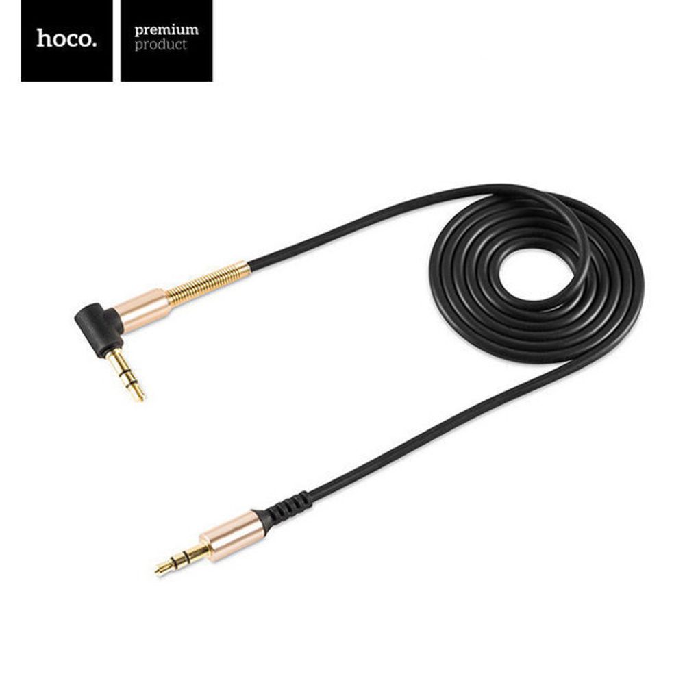 Кабель AUX HOCO UPA02 1м угловой Black