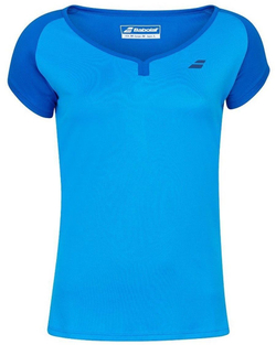 Футболка для девочки теннисная Babolat Play Cap Sleeve Top Girl - blue aster