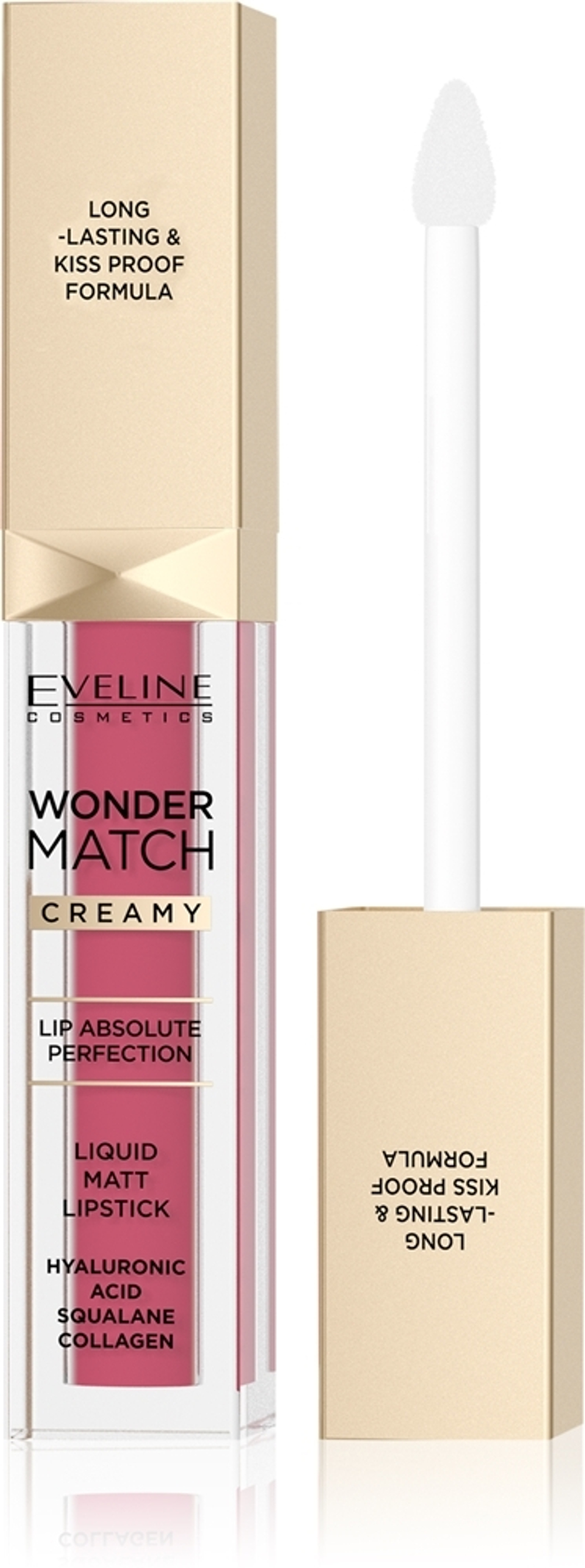 Eveline Cosmetics Wonder Match - Долговечная матовая жидкая помада с гиалуроновой кислотой, 6,8 ml