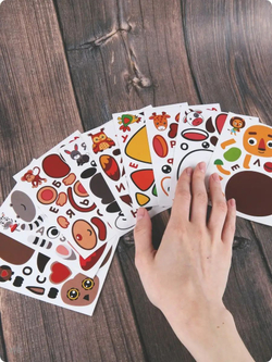 Аппликации для детей: развивающие наклейки с животными для малышей (А6, 9 листов)ющие наклейки для малышей А6