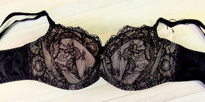 Бюстгальтер на косточках с кружевными мягкими чашками (Размер: 75G) (Цвет: черный)