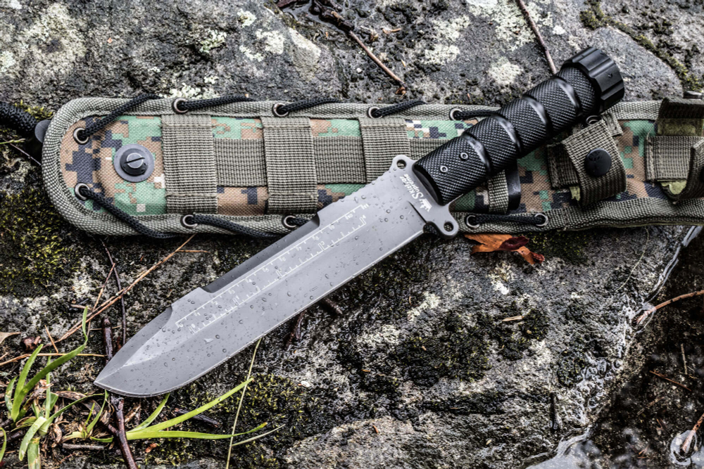 Нож выживания Survivalist Z D2 TacWash Serrated Grey