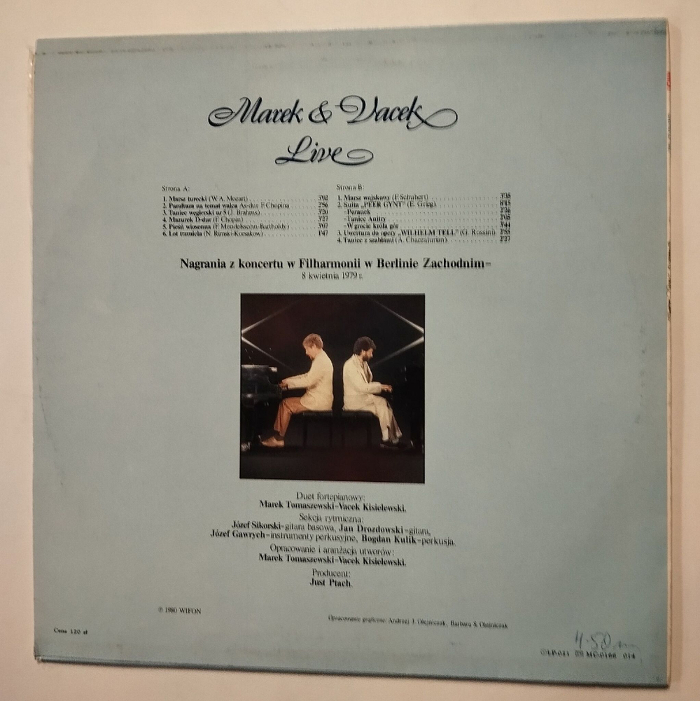 Винтажная виниловая пластинка LP Marek and Vacek Live (Польша 1981)