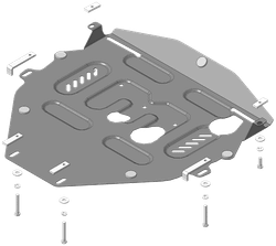 Защита картера двигателя, КПП. 2 мм, Сталь. для Honda CR-V III 2009-2012, Motodor.70809