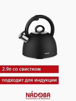 Чайник для плиты со свистком Nadoba 2,9 л, чайник со свистом для индукции