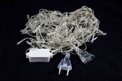 Светодиодная мерцающая бахрома 3*0.8 м., 220V, 100 синих LED ламп, прозрачный силикон, Winner Light (B.02.5T.100+)