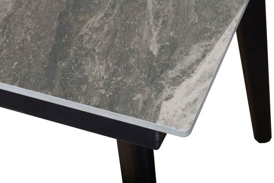 Стол PALERMO 140 керамич столешница italy grey gloss, основание металл черный