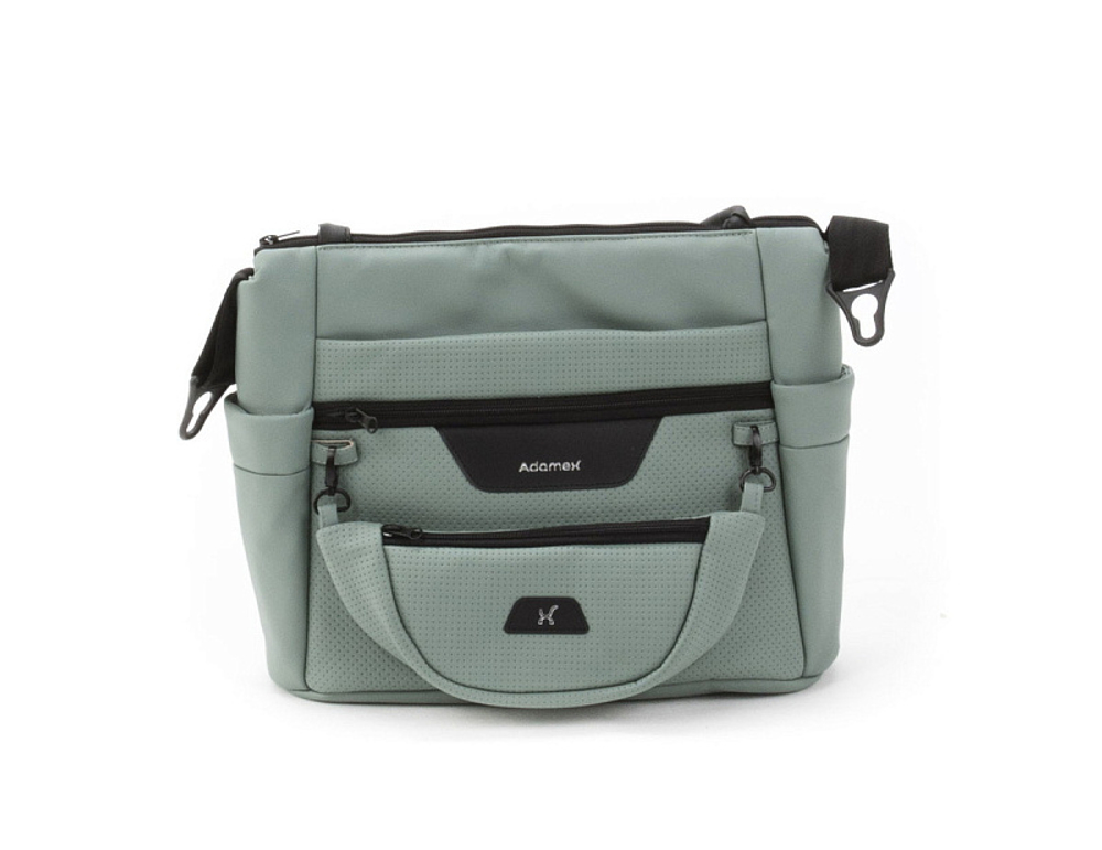 Детская коляска Adamex Zico Deluxe New 2 в 1 ZN-SA20 (СЕРО-ЗЕЛЕНАЯ КОЖА)